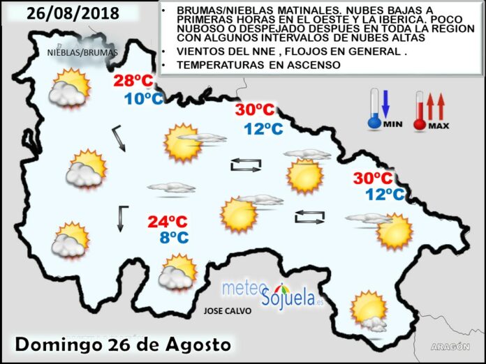Mapa meteorologico significativo de hoy en La Rioja. Meteosojuela