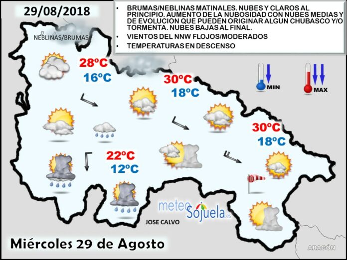 Mapa meteorologico significativo de hoy en La Rioja. Meteosojuela Mapa meteorologico significativo de hoy en La Rioja. Meteosojuela