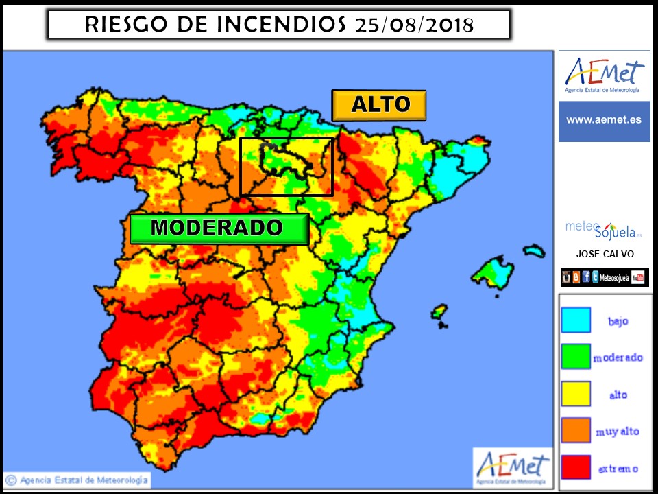 Riesgo de incendios en La Rioja. Meteosojuela