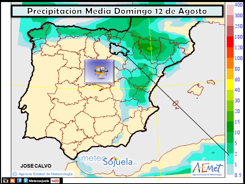 Modelo de precipitacion de AEMET.Meteosojuela
