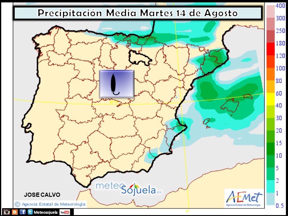 Modelo de precipitacion de AEMET.Meteosojuela