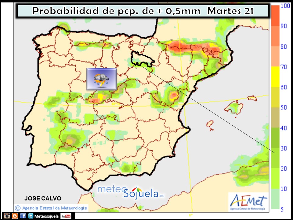 Modelo de precipitacion de AEMET.Meteosojuela
