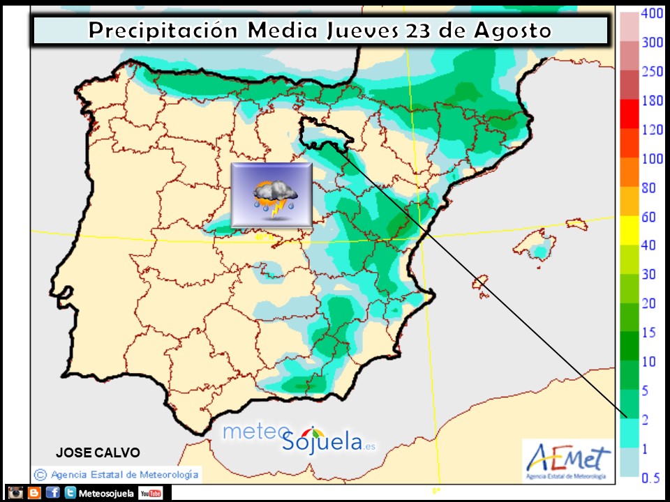 Modelo de precipitacion de AEMET.Meteosojuela