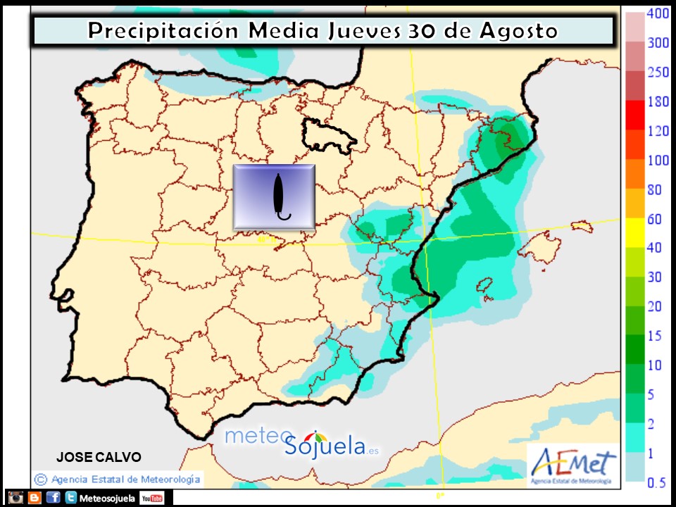 Modelo de precipitacion de AEMET.Meteosojuela