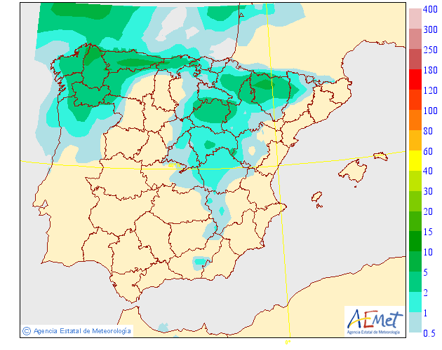Modelo de precipitacion de AEMET.Meteosojuela