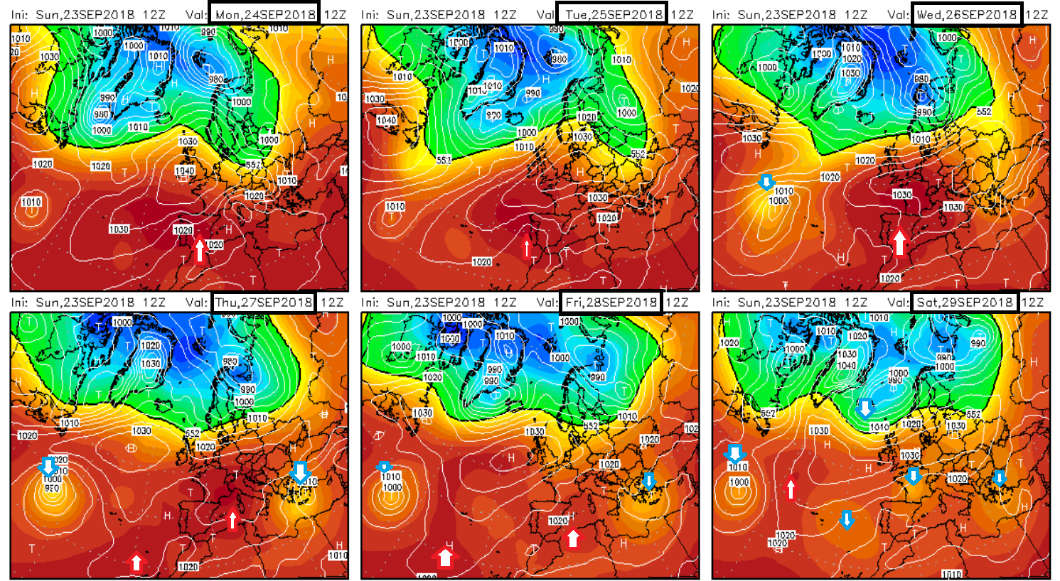Anomalías de Geopotencial a 500hPa. Meteosojuela