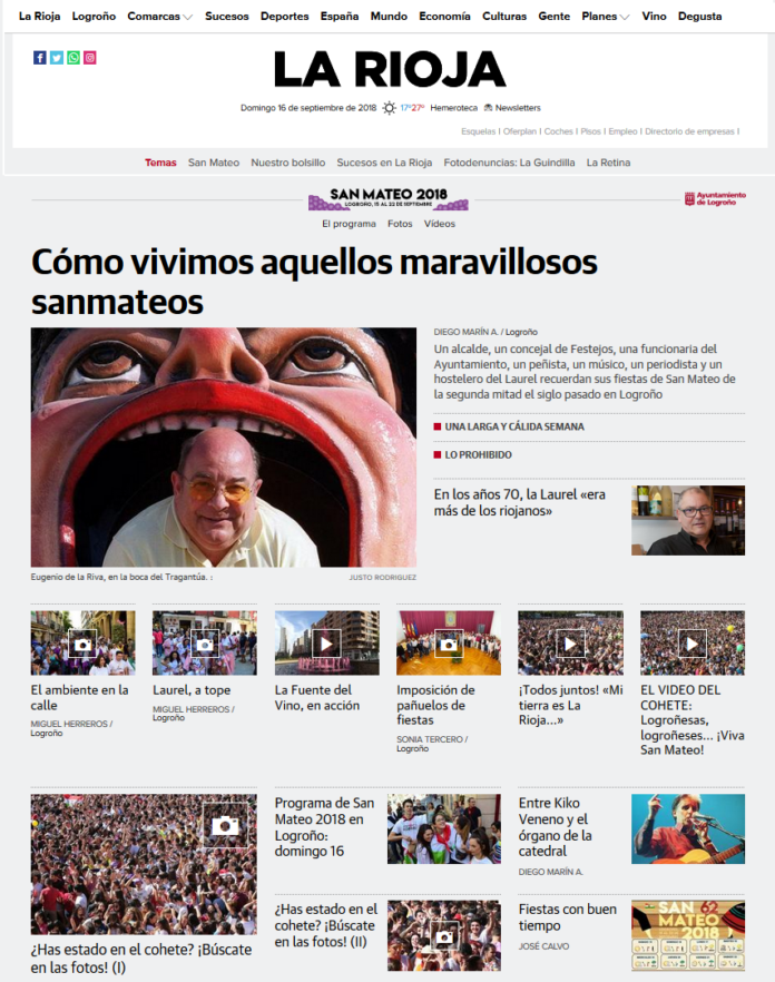 Portada del periódico digital larioja.com por Jose Calvo de Meteosojuela Portada del periódico digital larioja.com por Jose Calvo de Meteosojuela