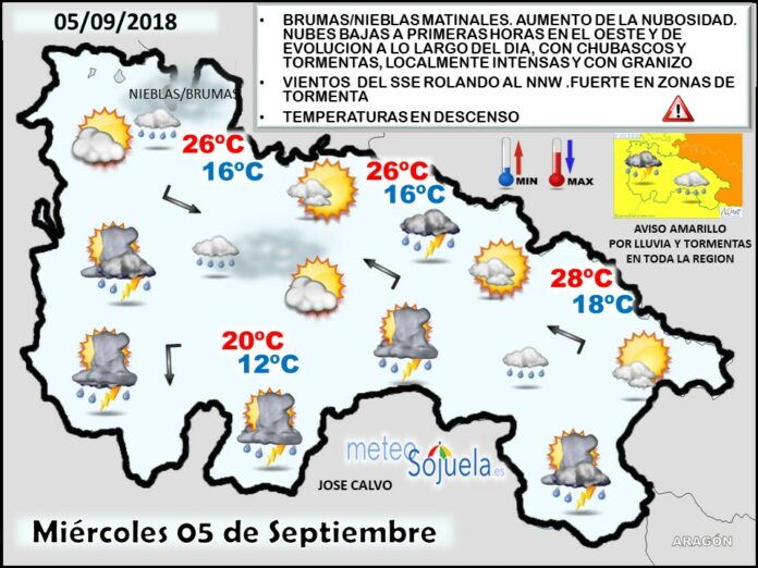 Mapa meteorologico significativo de hoy en La Rioja. Meteosojuela Mapa meteorologico significativo de hoy en La Rioja. Meteosojuela