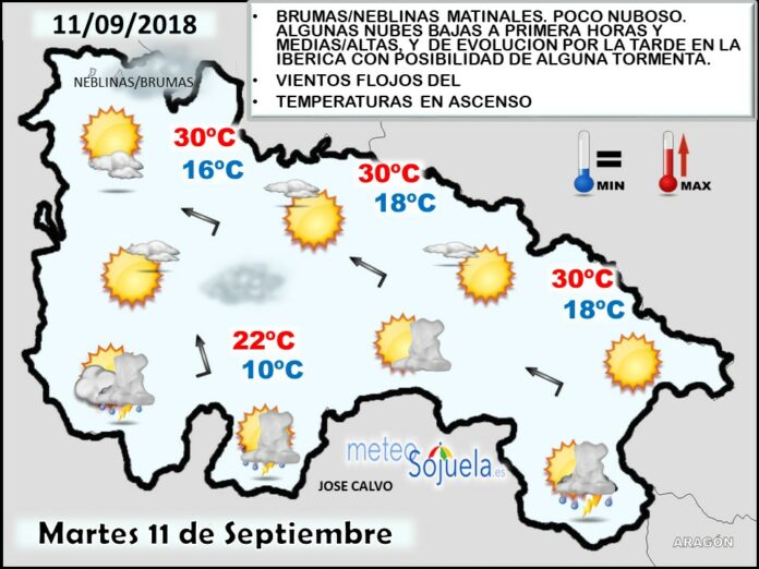 Mapa meteorologico significativo de hoy en La Rioja. Meteosojuela Mapa meteorologico significativo de hoy en La Rioja. Meteosojuela