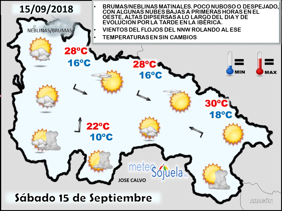Mapa meteorologico significativo de hoy en La Rioja. Meteosojuela