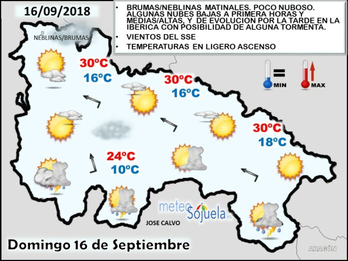 Mapa meteorologico significativo de hoy en La Rioja. Meteosojuela
