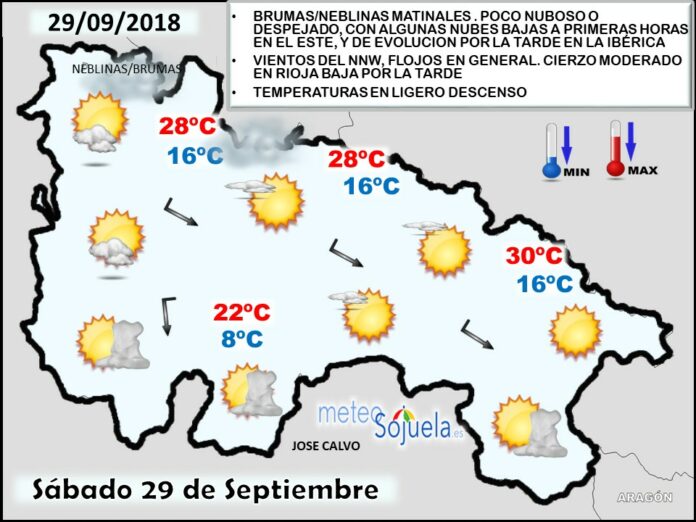 Mapa meteorologico significativo de hoy en La Rioja. Meteosojuela Mapa meteorologico significativo de hoy en La Rioja. Meteosojuela