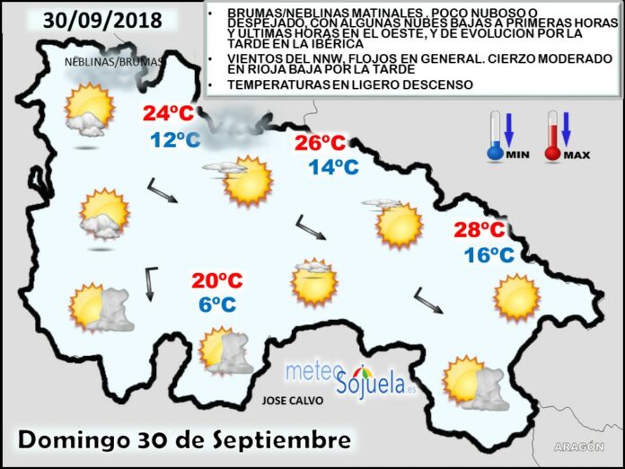 Mapa meteorologico significativo de hoy en La Rioja. Meteosojuela Mapa meteorologico significativo de hoy en La Rioja. Meteosojuela