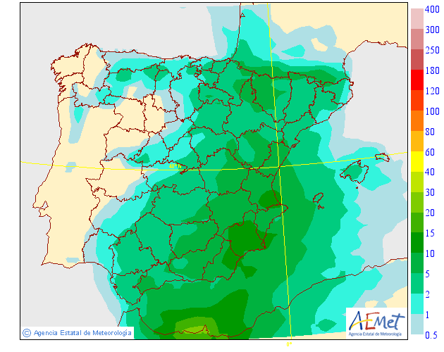 Modelo de precipitacion de AEMET.Meteosojuela