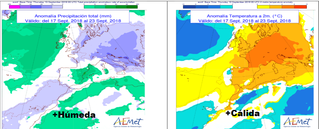 Anomalías en la temperatura y precipitación AEMET. Meteosojuela