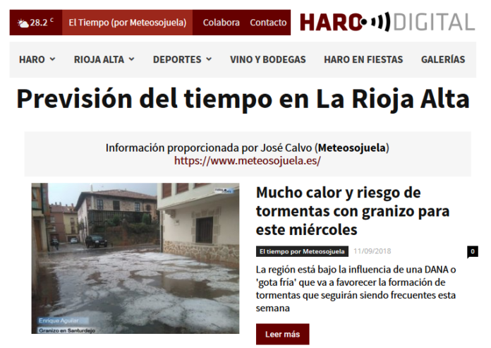 Portada Harodigital.com. Meteosojuela Portada Harodigital.com. Meteosojuela