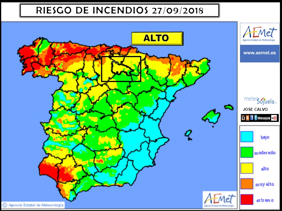 Riesgo de incendios. Meteosojuela