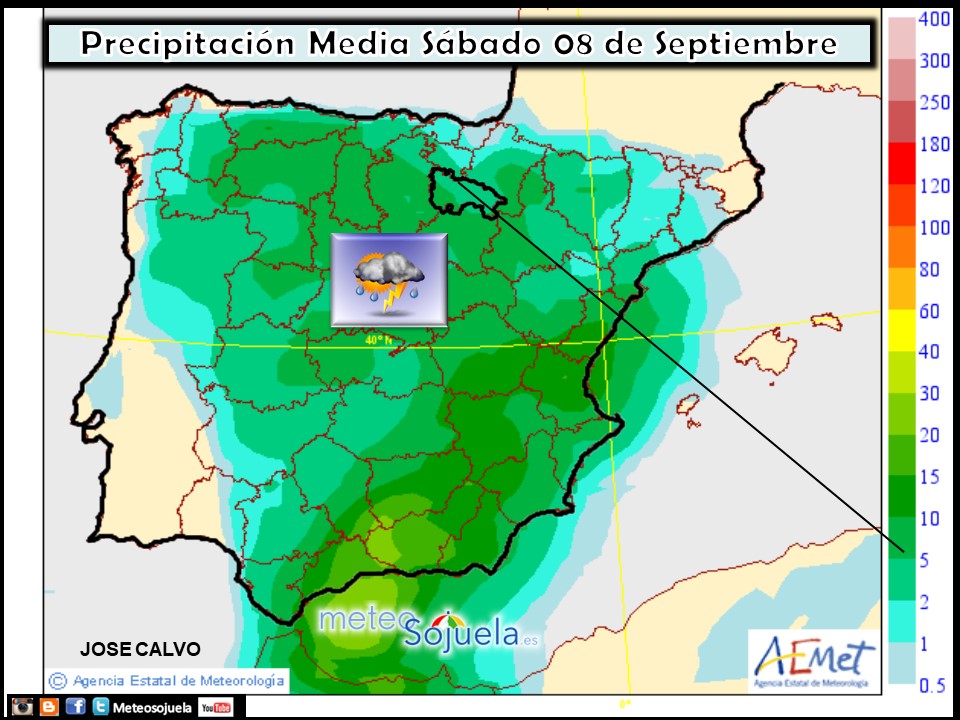 Modelo de precipitacion de AEMET.Meteosojuela