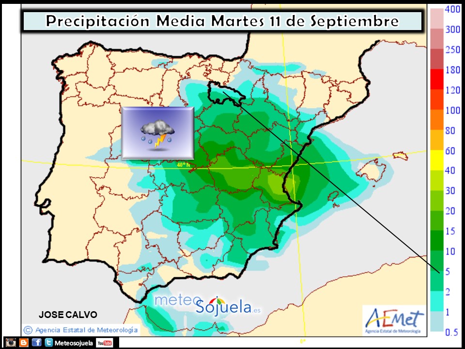 Modelo de precipitacion de AEMET.Meteosojuela