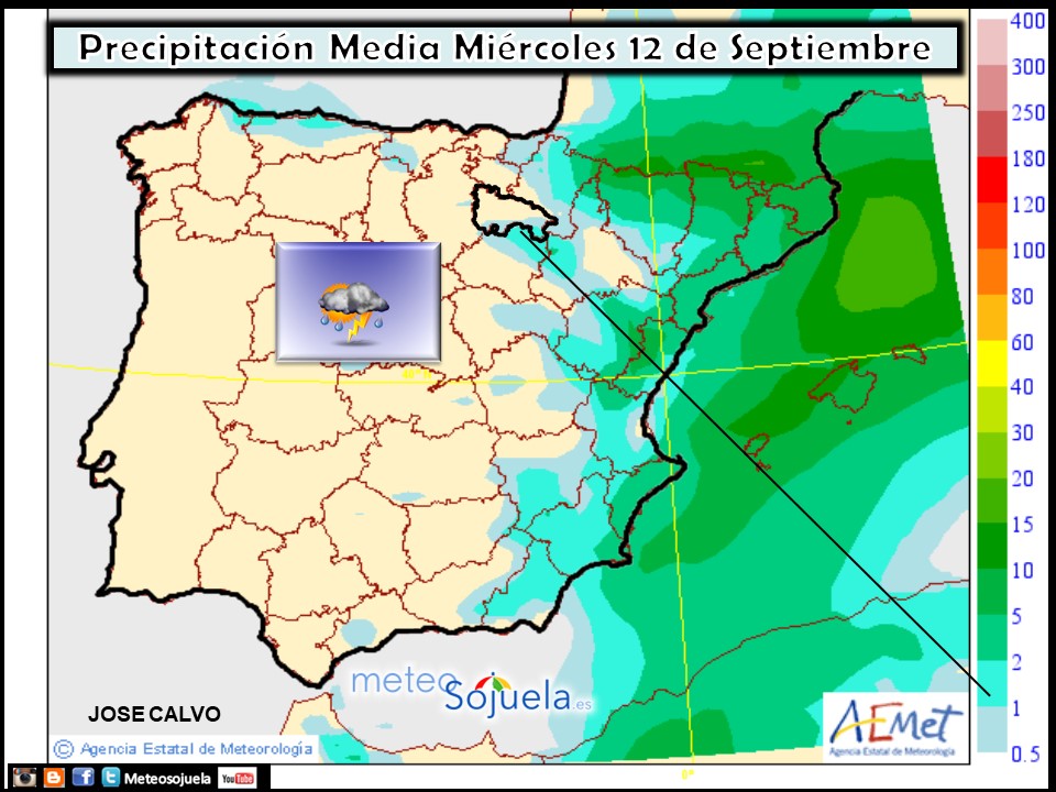 Modelo de precipitacion de AEMET.Meteosojuela