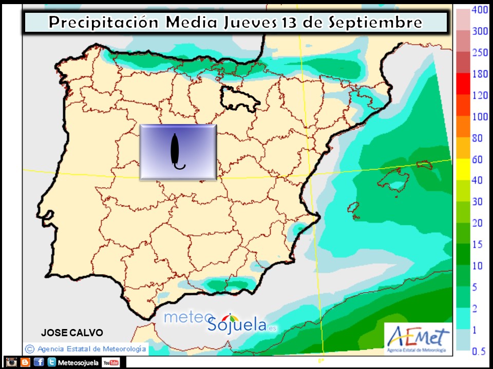 Modelo de precipitacion de AEMET.Meteosojuela
