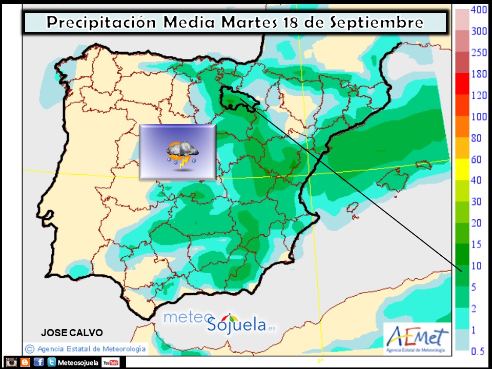 Modelo de precipitacion de AEMET.Meteosojuela