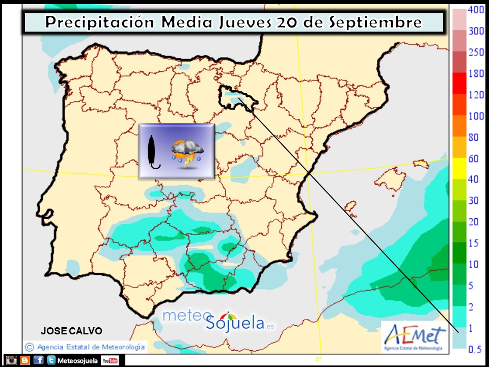 Modelo de precipitacion de AEMET.Meteosojuela