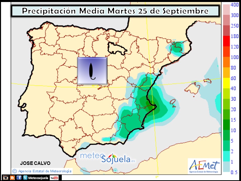 Modelo de precipitacion de AEMET.Meteosojuela