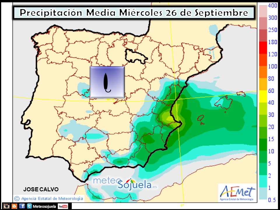 Modelo de precipitacion de AEMET.Meteosojuela