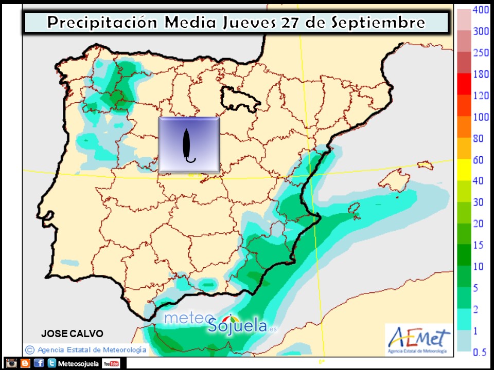 Modelo de precipitacion de AEMET.Meteosojuela