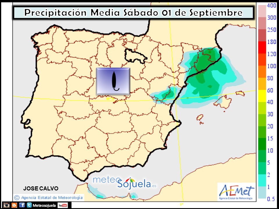 Modelo de precipitacion de AEMET.Meteosojuela
