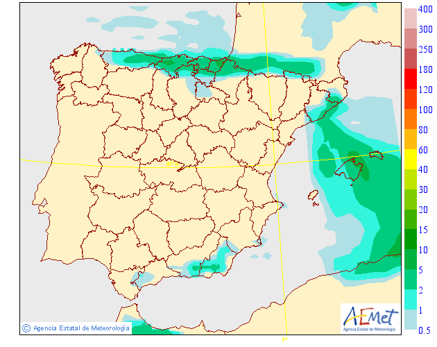 Modelo de precipitacion de AEMET.Meteosojuela