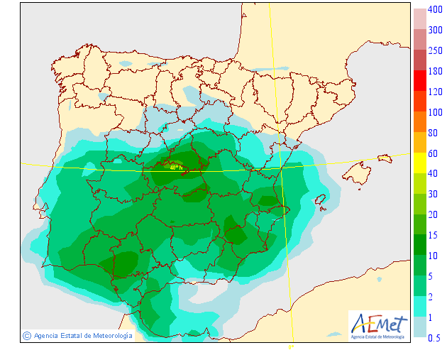 Modelo de precipitacion de AEMET.Meteosojuela