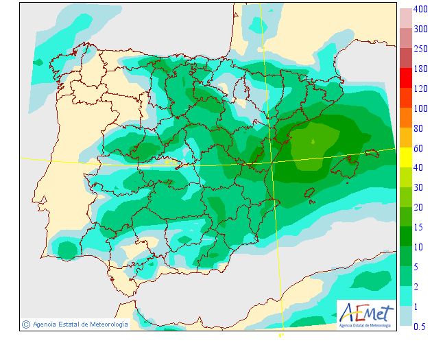 Modelo de precipitacion de AEMET.Meteosojuela