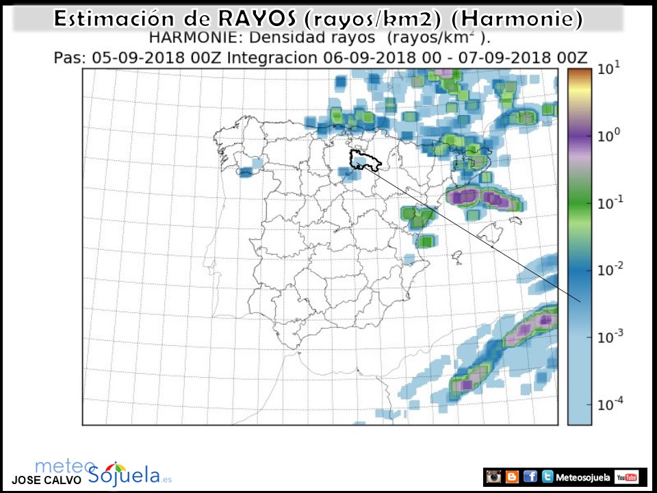 Estimación de rayos AEMET.Meteosojuela