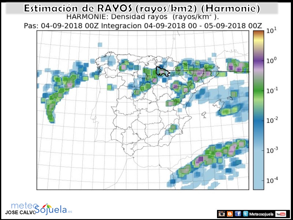 Estimación de rayos AEMET.Meteosojuela