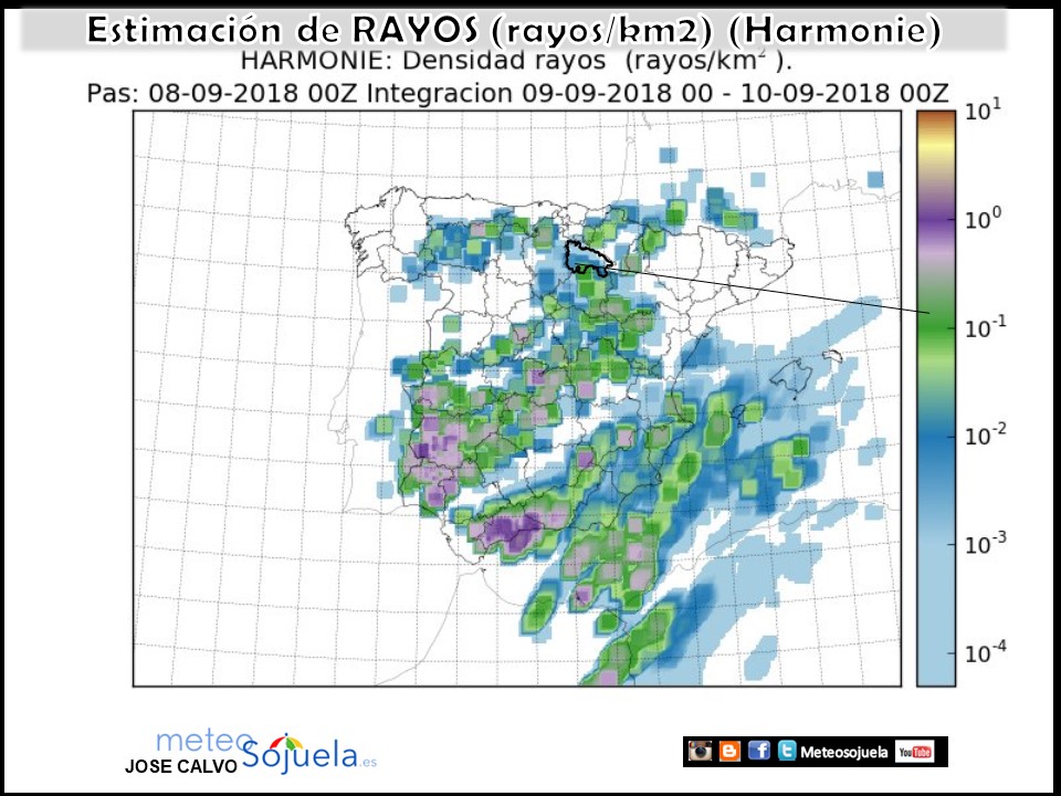 Estimación de rayos AEMET.Meteosojuela