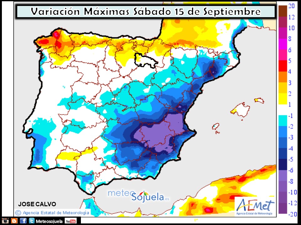 Temperaturas máximas. AEMET.Meteosojuela