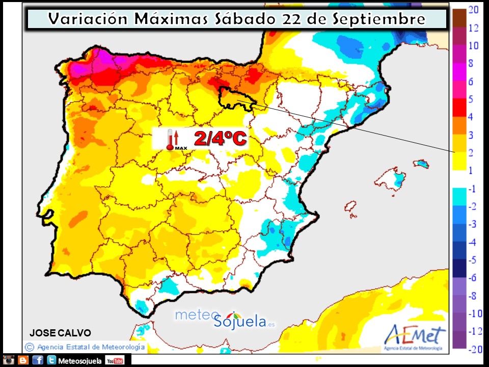 Temperaturas máximas. AEMET.Meteosojuela