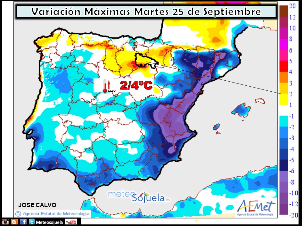 Temperaturas máximas. AEMET.Meteosojuela