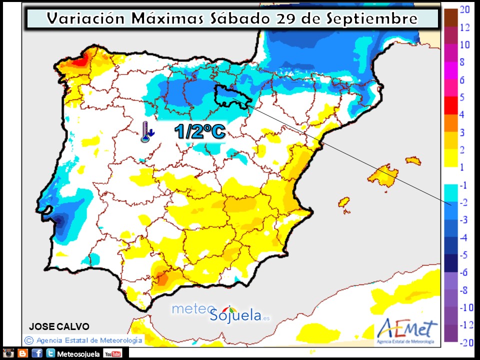 Temperaturas máximas. AEMET.Meteosojuela