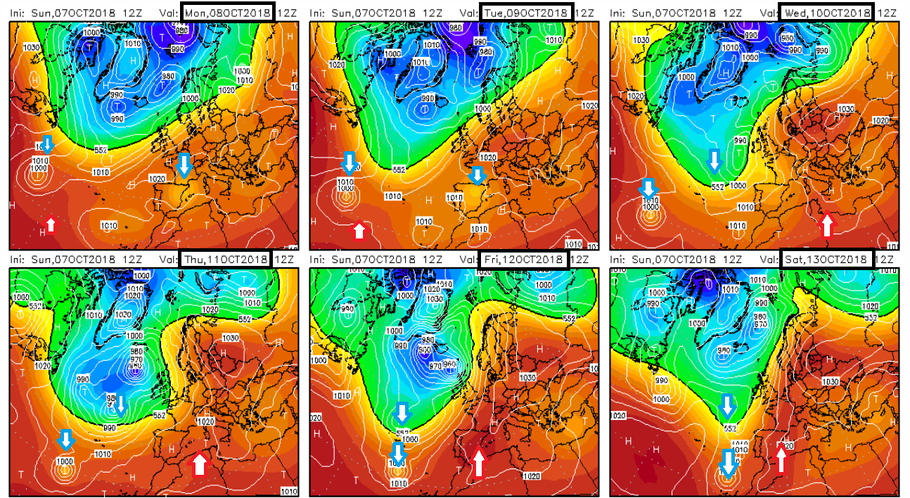 Anomalías de Geopotencial a 500hPa. Meteosojuela