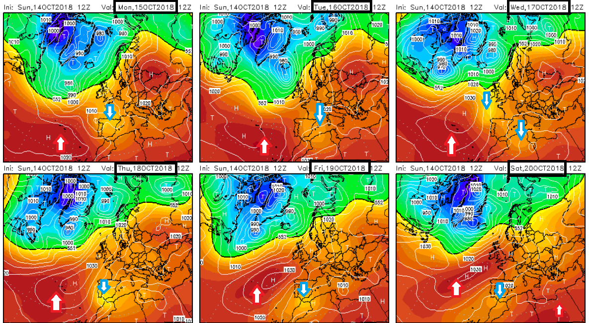 Anomalías de Geopotencial a 500hPa. Meteosojuela