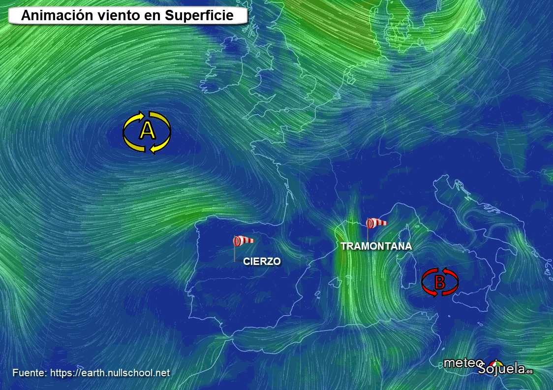 Animación de Vientos Cierzo. Meteosojuela
