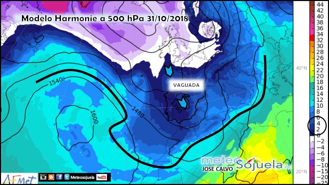 Modelo Harmonie a 850hPA. Meteosojuela
