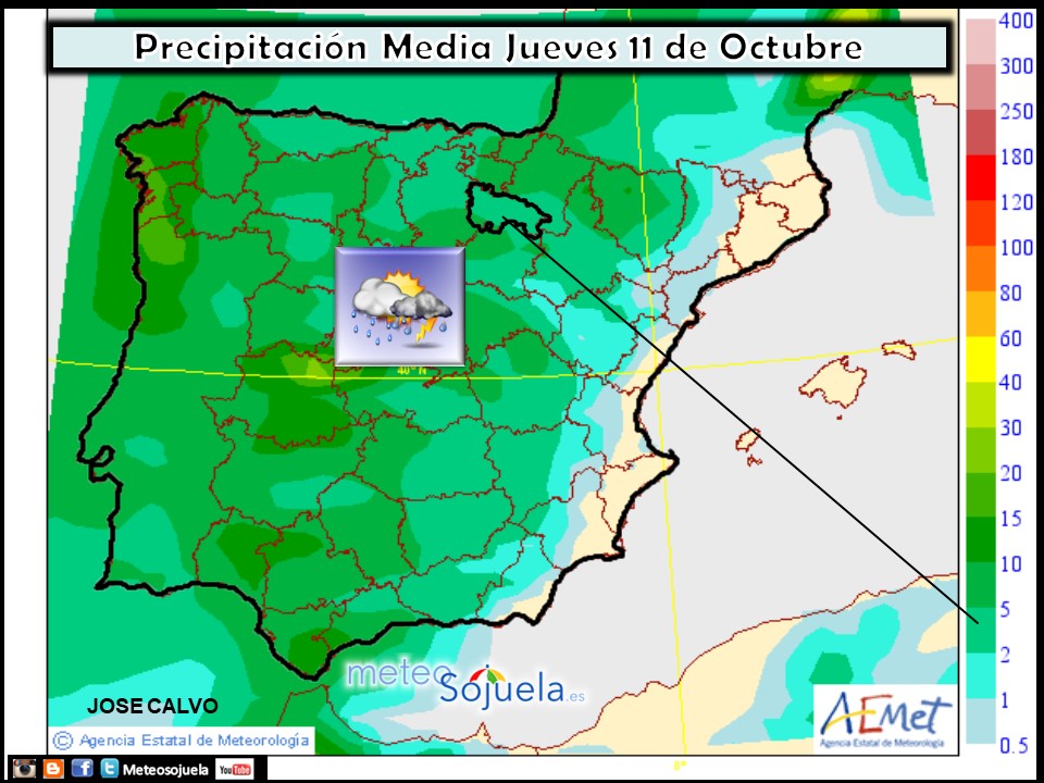 Modelo de precipitacion de AEMET.Meteosojuela