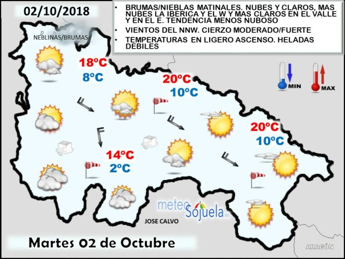 Mapa meteorologico significativo de hoy en La Rioja. Meteosojuela Mapa meteorologico significativo de hoy en La Rioja. Meteosojuela