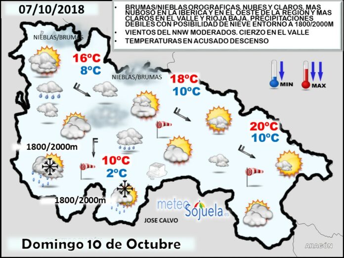 Mapa meteorologico significativo de hoy en La Rioja. Meteosojuela Mapa meteorologico significativo de hoy en La Rioja. Meteosojuela