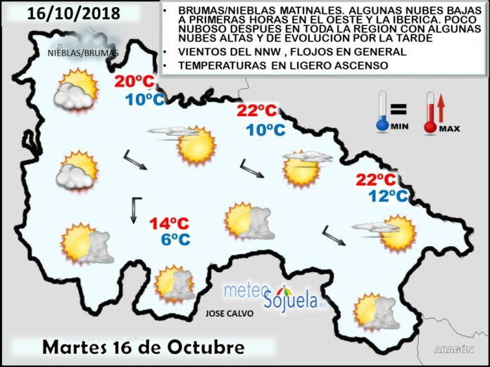 Mapa meteorologico significativo de hoy en La Rioja. Meteosojuela Mapa meteorologico significativo de hoy en La Rioja. Meteosojuela