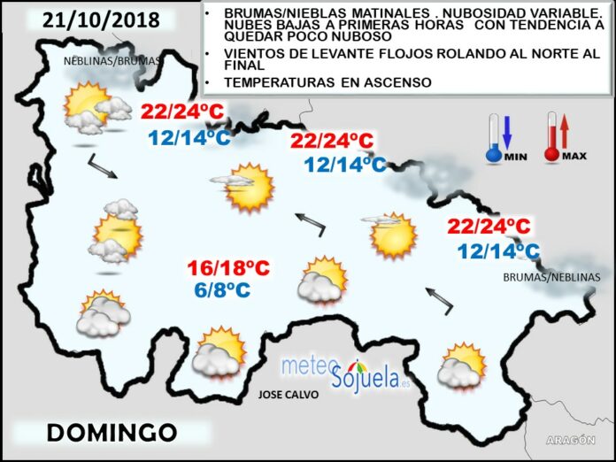 Mapa meteorologico significativo de hoy en La Rioja. Meteosojuela Mapa meteorologico significativo de hoy en La Rioja. Meteosojuela